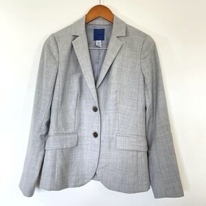 J. Crew Womens Super 120s Wool Two Button Blazer Size 2 Light Gray Career Office